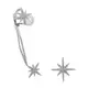 apm MONACO法國精品珠寶 閃耀銀色流星線條鑲鋯耳骨夾耳針式耳環 AE8426OX