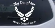 My Daughter Wears Combat Boots Air Force Car Truck Window Decal White 6X6.3