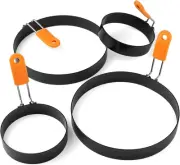 4 Pcs Egg Rings for Frying Eggs Stainless Steel Pancake Griddle Nonstick Fried