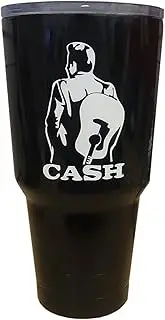 Johnny Cash (White) die Cut Genuine ViaVinyl Decal for Automobile Windows, Yeti and RTIC Tumbler Cups, Macbooks and laptops, iPhones and Android Cell Phones, iPads and Tablets and More!