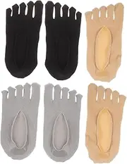 [GAROZATION] 3 Pairs Toe Socks Woman Socks Invisible Toe Separated Socks Women Low Cut Socks Running Socks Sneakers Socks Woman Socks with Toes Separated Toe Sock Invisible for Women Feet Nylon