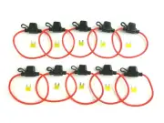 10pc 14GA. ATM/ATC MINI BLADE INLINE FUSE HOLDER CAR TRUCK BOAT RV COPPER +20amp