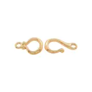 21MM 14K Solid Yellow Gold Ball-End Hook Eye Clasp Bead Details Ball End Made U