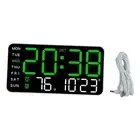 LED Digital Wall Clock USB Powered Wall Or Table Use Daylight Saving Time