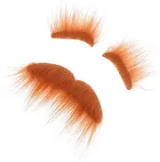 Cabilock 1 Set Simulated Beard Props Fake Beard Kit Orange Wig Balm Brow Glue Halloween Wigs Remove Male Brows by Tattoo Eyebrows Fake Eyebrows Costume Mask Cloth Brown