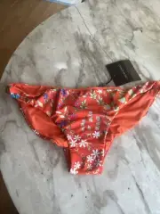 CYNTHIA ROWLEY Orange Multi Bikini Bottom Size Large NWT