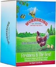 WORMSKING - 11 Pounds Dried Mealworms, Non-GMO, High Protein Treats for Chickens, Ducks, Birds, Reptiles, Hamsters & Hedges