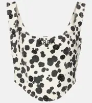 [Area] Area Dalmatian embellished denim corset AU 16 white