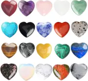 Lertenys Heart Stones 20pcs Heart Healing Stones Gemstone Set Heart Lucky Table Decoration Thumb Gemstones (Random Color)