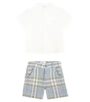 [Il Gufo] Il Gufo Baby linen shirt and shorts set M 18 blue