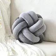VBGYA Knot Pillow Ball, Soft Home Decorative Throw Pillows Cushion, Round Changeability Knotted Pillows, Modern Home Handmade Cushions for Bedroom, Sofa, Couch (8 Inch, Dark Gray)