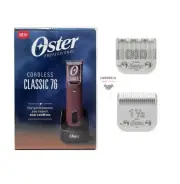 Oster 76076-910 Cordless Classic 76 Motor Clipper Blade Size 000 & 1.5 SILVER