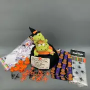 Hallmark Frogs in Halloween Stew Candy Bags Spider Rings Lot Plush Talking NWOT