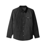 Brixton "Cass" Jacket (Black/Black) Snap Front Windbreaker