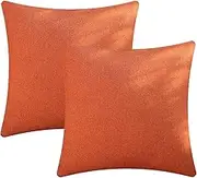 Set of 2 Luxton Patio Cushion Covers Orange Outdoor Cushion Cover UV Water Resistant for Backyard Alfresco Couch Sofa Decoration 45x45cm (Orange)