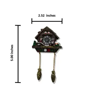 德國两松果咕咕鐘冰箱磁鐵+ 法蘭克福立體繡貼【2件組】彩色磁鐵 冰箱磁鐵 白板磁鐵 辦公磁鐵 特色地標磁鐵 立體磁鐵