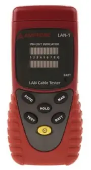 Amprobe NETWORK CABLE TESTER LAN-1 Loopback/Remote Test BNC RJ45 +9V Battery