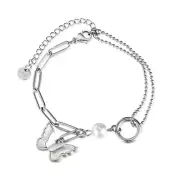 Women Jewelry Fashion Design Shell Butterfly Pearl Charms Bracelet Splice Chain