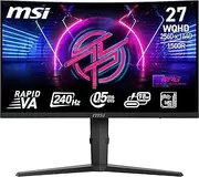MSI MPG 275CQRXF 27 Inch WQHD Curved Gaming Monitor - 1500R 2560 x 1440 Rapid VA Panel, 240 Hz / 0.5ms (GtG, Min.), Adaptive Sync - DP 1.4a, HDMI 2.0b CEC
