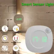 LED Digital Time Wall Clock With PIR Motion Sensor Night Light Home Decor Lamp