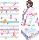 Beach Towels For Kids Watercolor Ice Sucker Beach Towels