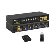 CKLau 6 Port Rack Mount HDMI KVM Switch Dual Monitor 4K60Hz with Audio, 2 pcs...