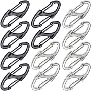 Alpinleux 12 Pcs Zipper Clips Anti Theft Deterrent, Dual Opening Zippers Pull Replacement, Zipper Locks for Backpacks, Camping, Suitcases (Silver+Black)