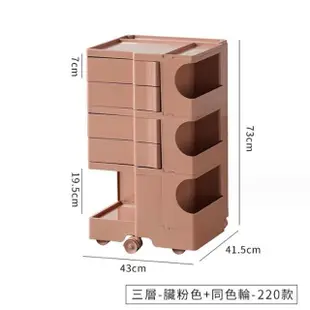 【SongSH】（三層）收納旋轉櫃子儲物櫃置物櫃檯帶輪推車櫃床頭櫃(收納櫃/旋轉櫃/抽屜櫃)