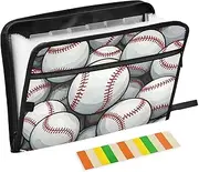 Cartoon Sport Baseball File Folders Expanding 13 Pockets A4 Letter Size Filing Folder with Zipper Closure Expandable Hanging File Folders for Home Office Travel