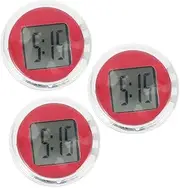 ULTECHNOVO 3pcs Electronic Clock Small Digital Clock Mini Watch Dash Handlebar Cars Motorcycle Digital Clock Scooters Motorcycle Alarm Clock for Car Ram LED Clock Movement Red
