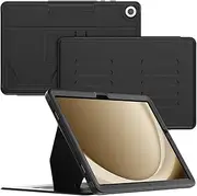 [SEYMCY] for Samsung Galaxy Tab A9 Plus /A9+ 11 inch (SM-X210/SM-X216/SM-X218), Shockproof Protective,Leather Smart Cover with 5-angle Magnetic Stand, Auto Sleep/Wake, Pencil Holder, Card Slots, Black