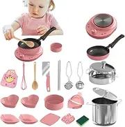 Pretend Play Kitchen Accessories - 22X Kitchen Pretend Play Toys - Realistic Small Cooking Utensils for Child Safe Classroom Learning