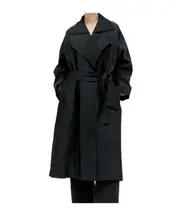 Shaped Membrane belted maxi coat 2 black