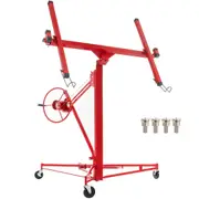 Drywall Rolling Lifter Panel Hoist Jack Lifter 11 Ft w/ Lockable Wheels