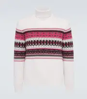 [Zegna] Zegna Intarsia cashmere turtleneck sweater AU 87 white