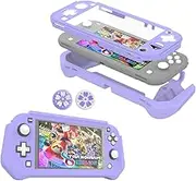 Switch Lite Case Protective Case for Nintendo Switch Lite, Compatible Nintendo Switch Lite Screen Protector Cover Hand Grip Case with Detachable TPU+Built-in PC Screen (Purple)