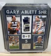 Personally Signed Gary Ablett Snr Game Worn Glove and Replica Medals COA Supplie