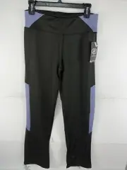 Game Time Lot 2 Womens Purple/Grey Leggings Rapid Dry Tech Odor Guard Medium