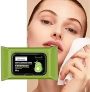 GLNRM Avocado Makeup Remover Wipes - Moisturizing Deep Cleaning Wipes, Cucumber & Vitamin E Makeup Remover Wipes for Men And Women | Beauty Care Cleansing Wipes [60 PCS Wipes]