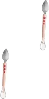 TINEASUR 2pcs Baby Feeding Utensils Set 2-in-1 Silicone Spoon for Fruit Puree Boys and Girls Cutlery Storage Case for Baby Toddlers
