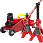 BIG RED Torin Hydraulic Trolley Floor Jack Combo with 2 Jack Stands, 2 Ton Capac