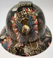 New Full Brim Hard Hat Custom Hydro Dipped AMERICA LOVE IT OR LEAVE IT