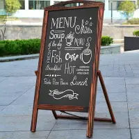 在飛比找樂天市場購物網優惠-秀艾迪 復古經典實木支架式小黑板手寫菜單展示牌 奶茶店商用立