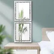 2PCS Crystal Rhinestone Diamond Makeup Mirror.Cute and Portable Desktop Mirror with Braces.Accent Decorative Mirror for Travel/Vanity Table/Bedroom（10”x12”）