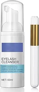 Eyelash Wash Cleanser Shampoo,MEIZHAUNG Eyelash Cleansing Foam,50ml Eyelashes Eyebrow Foaming Cleanser, for Extensions & Natural Lashes Safe Makeup & Mascara Remover