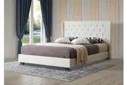 Istyle Wimbledon King Bed Frame Fabric Beige