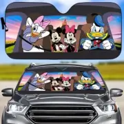 Disney Mickey and Friends Windshield Car Sunshade, Auto Car Windshield Sunshade