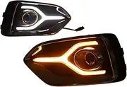 1Pair Turn Yellow Signal Relay DRL Lamp LED Daytime Running Light Compatible with Hyundai Solaris Accent 2017 2018 2019 2020(Type B)