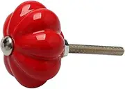 Ceramic Knob,Cabinet,Furniture Pull Handles,Door Pull,Drawer Pull Handle,Ceramic Knobs Drawer Pumpkin Shape Pull Handle Furniture Door Cabinet Cupboard Wardrobe Dresser Replacement Red