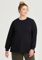 [Taking Shape] Taking Shape Boyfriend Tunic Sweat Size 20 in Black, Cotton - Plus Size Women's Clothing Black